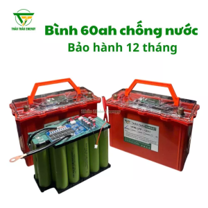 Alternative view of Bình hoàn thiện 12v 60ah chống nước (Bảo hành 12 tháng) - Có led báo pin - Kèm cục sạc chống ngược cực
